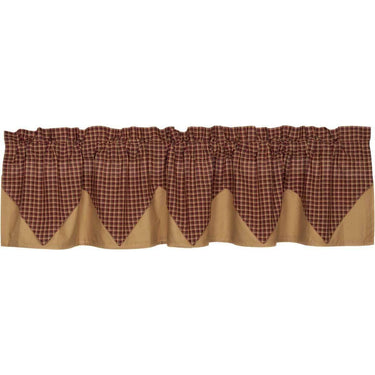 Patriotic Patch Plaid Layered Valance Curtain 16x72 - The Fox Decor